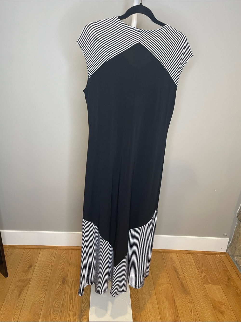 Chico's Black Maxi Dress with Black-and-White Stripe Accents - Chico’s 1 (8-10) - Picture 3 of 3
